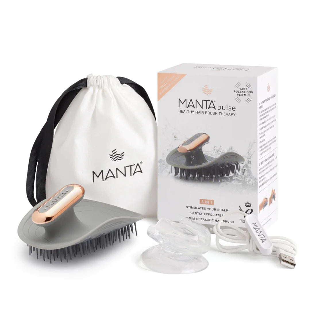 Manta Healthy Hair Brush -Pulse Grey